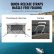 VEVOR 3 Bow Bimini Top Boat Cover, Detachable Mesh Sidewalls, 600D Polyester Canopy with 1