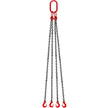 VEVOR 10FT Chain Sling 5/16 Inch X 10 FT Engine Lift Chain G80 Alloy Steel Engine Chain Hoist Lifts 3 Ton with 4 Leg Grab Hooks and Adjuster Used in Mining, Machinery, Ports, Building