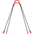 VEVOR 10FT Chain Sling 5/16 Inch X 10 FT Engine Lift Chain G80 Alloy Steel Engine Chain Hoist Lifts 3 Ton with 4 Leg Grab Hooks and Adjuster Used in Mining, Machinery, Ports, Building