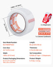 VEVOR Packing Tape 12 Rolls 65 Yards Clear Shipping Tape with Dispenser 2.7 Mil