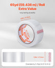 VEVOR Packing Tape 24 Rolls 65 Yards Heavy Duty Clear Packing Tapes 2.7 Mil