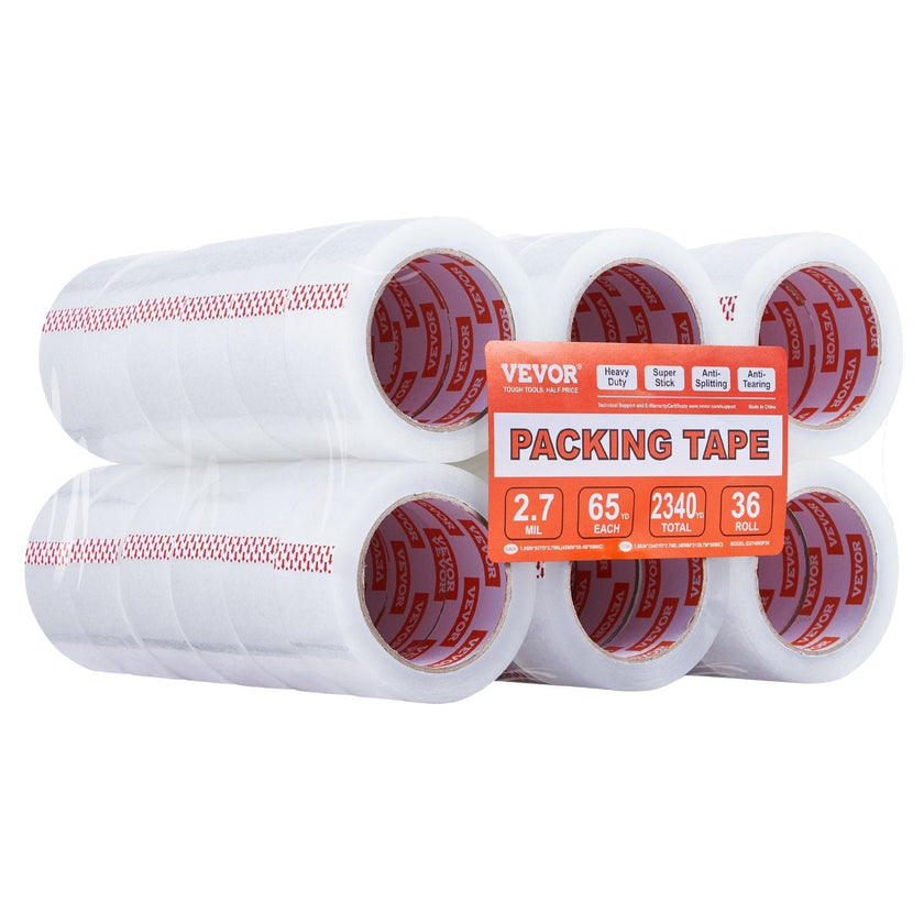 VEVOR Packing Tape 36 Rolls 65 Yards Heavy Duty Clear Packing Tapes 2.7 Mil