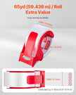 VEVOR Packing Tape 6 Rolls 65 Yards Clear Shipping Tape with Dispenser 2.7 Mil