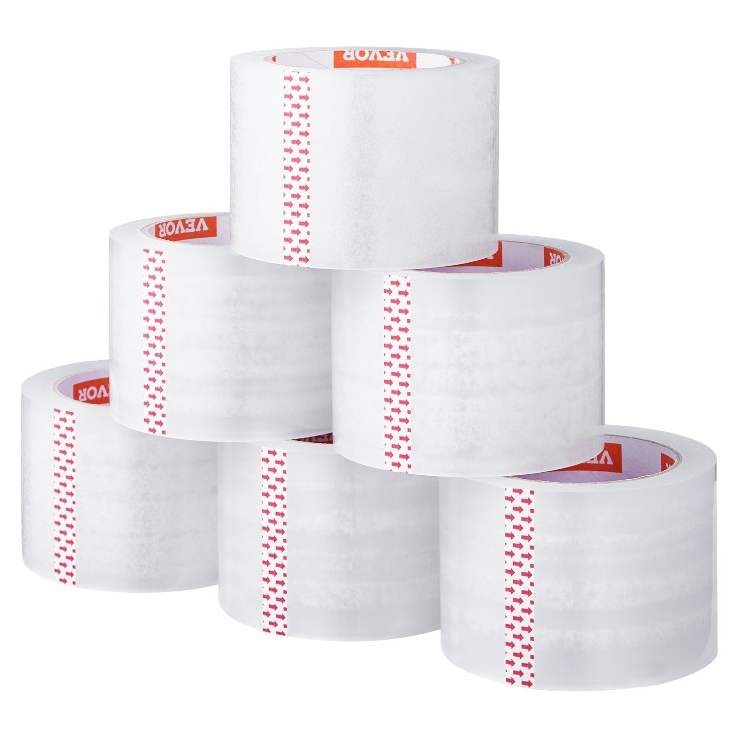 VEVOR Clear Packing Tape 6 Rolls 65 Yards Heavy Duty Clear Packing Tapes 2.7 Mil