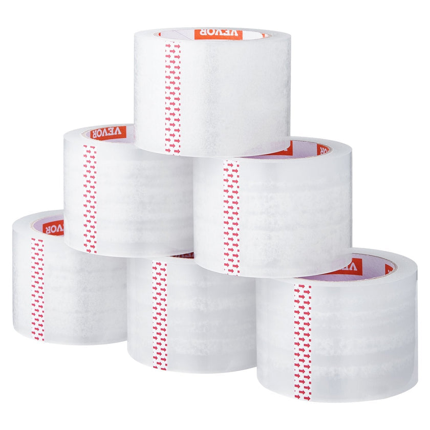 VEVOR Clear Packing Tape 6 Rolls 65 Yards Heavy Duty Clear Packing Tapes 2.7 Mil