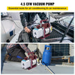 VEVOR 4.5CFM 1-3HP Vacuum Pump 110V 2 Meter Valve 1 Stage 5PA Ultimate Air Conditioning Refrigerant Vacuum Pump for HVAC Auto AC Refrigerant Rechar