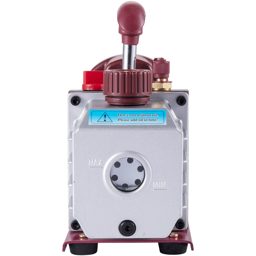VEVOR 4.5CFM 1-3HP Vacuum Pump 110V 2 Meter Valve 1 Stage 5PA Ultimate Air Conditioning Refrigerant Vacuum Pump for HVAC Auto AC Refrigerant Rechar