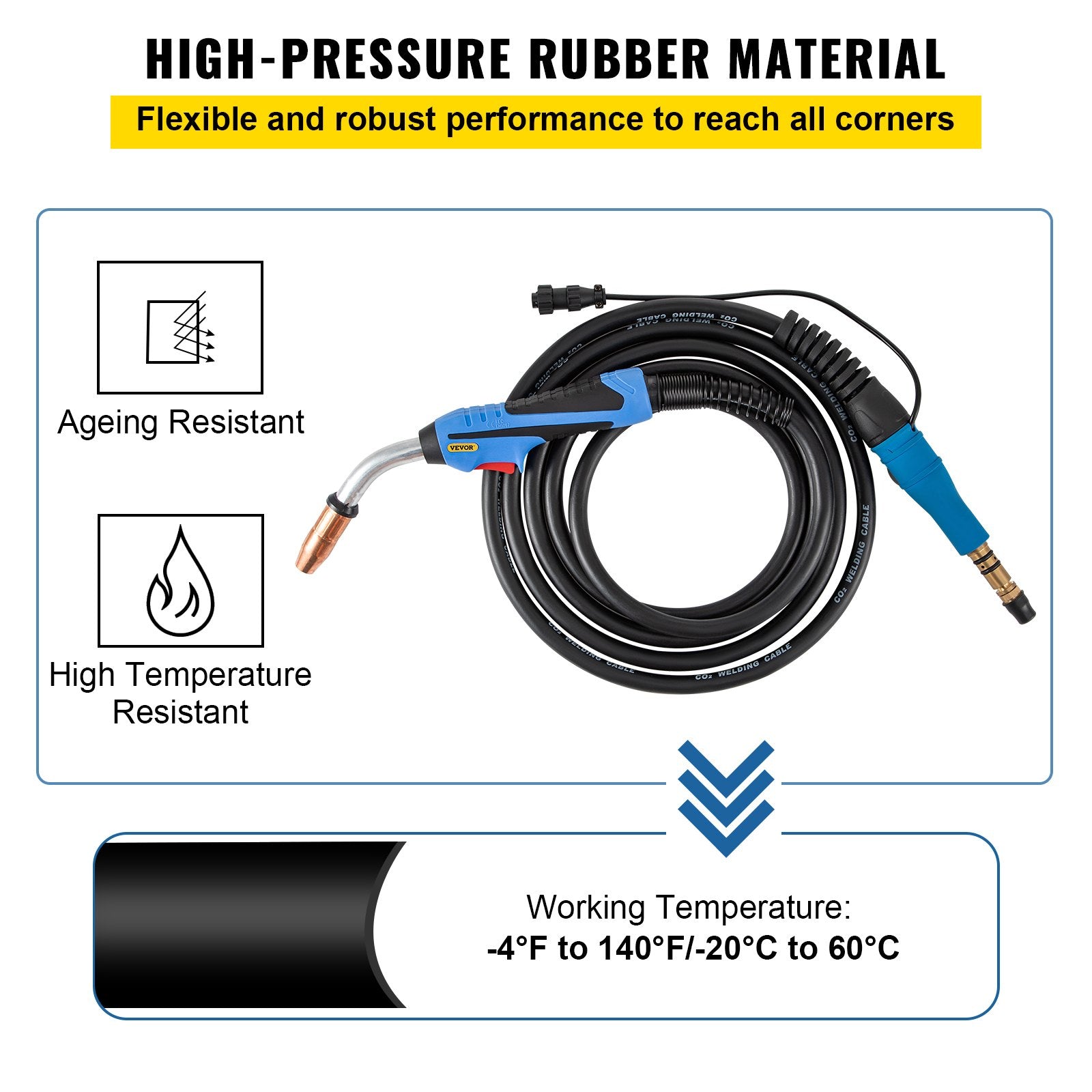 VEVOR 250Amp 15Ft Mig Welding Gun fit for Miller Welding Gun Torch Welder Gun M-25 Welding Torch Stinger Replacement fit for Miller M-25 Part Number 169598 fit 0.030