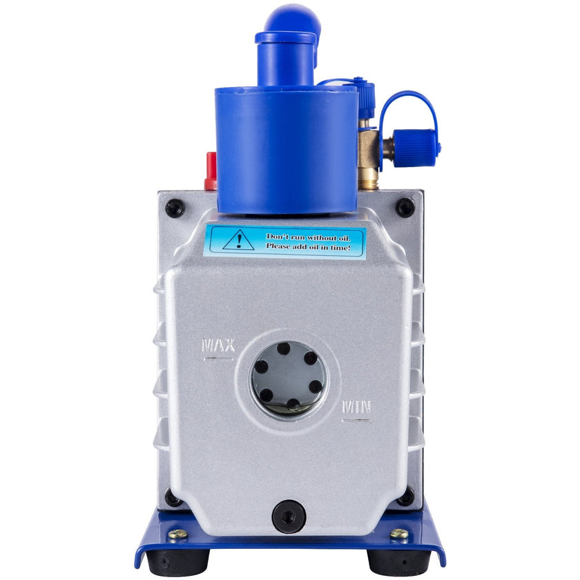 VEVOR Vacuum Pump Kit HVAC Single Stage AC Vacuum Pump 4.8CFM 1/3HP Air Vacuum Pump with 3 Valve A/C Manifold Gauge Set Refrigerant Air Conditioning (4.8CFM1/3HP 3Valve), Blue