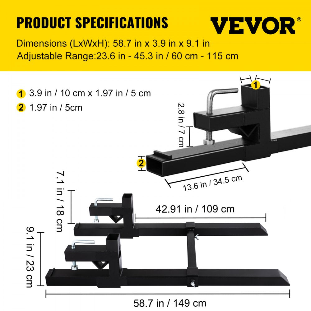 VEVOR Pallet Forks 42.9\