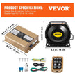 VEVOR 400W 8 Sound Loud Car Warning Police Fire Emergency Alarm Fire Siren 1 Horn PA Speaker MIC System Vehicle Siren
