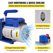 VEVOR Vacuum Pump 4CFM 1/4HP Air Vacuum Pump HVAC A/C Air Refrigerant Rotary Vane Vacuum Pump Single Stage 1 Valve AC Manifold Gauge Set