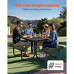 VEVOR Picnic Table Weather Resistant Steel Patio Dining Furniture Set Outdoor
