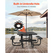 VEVOR Picnic Table Weather Resistant Steel Patio Dining Furniture Set Outdoor