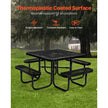 VEVOR Picnic Table Weather Resistant Steel Patio Dining Furniture Set Outdoor