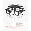 VEVOR Picnic Table Weather Resistant Steel Patio Dining Furniture Set Outdoor