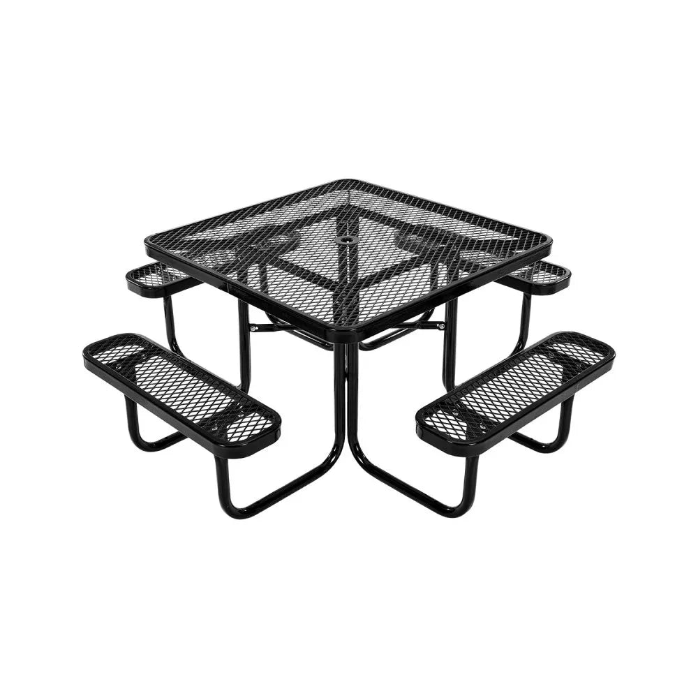 VEVOR Picnic Table Weather Resistant Steel Patio Dining Furniture Set Outdoor