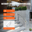 VEVOR Handrails for Outdoor Steps, Fit 1 or 4 Steps Outdoor Stair Railing, White Wrought Iron Handrail, Flexible Front Porch Hand Rail, Transitional Handrails for Concrete Steps or Wooden Stairs