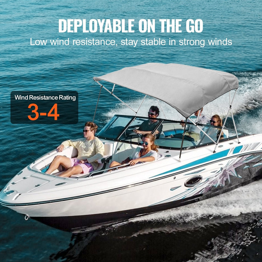 VEVOR 4 Bow Bimini Top Boat Cover, 900D Polyester Canopy with 1