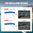 VEVOR 4 Bow Bimini Top Boat Cover, 900D Polyester Canopy with 1