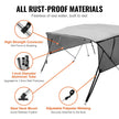 VEVOR 4 Bow Bimini Top Boat Cover, Detachable Mesh Sidewalls, 600D Polyester Canopy with 1