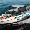 VEVOR 4 Bow Bimini Top Boat Cover, Detachable Mesh Sidewalls, 600D Polyester Canopy with 1