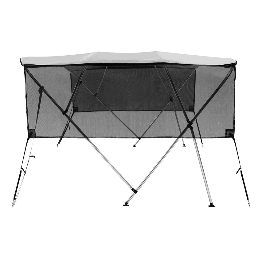 VEVOR 4 Bow Bimini Top Boat Cover, Detachable Mesh Sidewalls, 600D Polyester Canopy with 1
