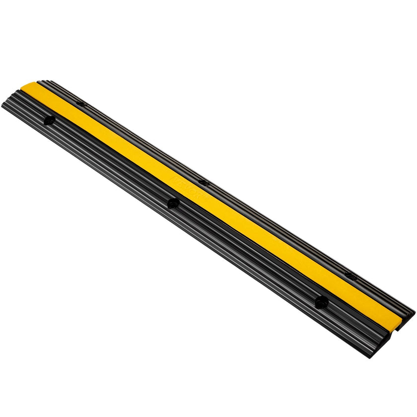 VEVOR 4 Pack of 1-Channel Rubber Cable Protector Ramps Heavy Duty 18000Lbs Load Capacity Cable Wire Cord Cover Ramp Speed Bump Driveway Hose Cable Ramp Protective Cover