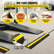 VEVOR 4 Pack of 1-Channel Rubber Cable Protector Ramps Heavy Duty 18000Lbs Load Capacity Cable Wire Cord Cover Ramp Speed Bump Driveway Hose Cable Ramp Protective Cover