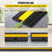 VEVOR 4 Pack of 1-Channel Rubber Cable Protector Ramps Heavy Duty 18000Lbs Load Capacity Cable Wire Cord Cover Ramp Speed Bump Driveway Hose Cable Ramp Protective Cover