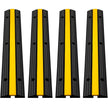 VEVOR 4 Pack of 1-Channel Rubber Cable Protector Ramps Heavy Duty 18000Lbs Load Capacity Cable Wire Cord Cover Ramp Speed Bump Driveway Hose Cable Ramp Protective Cover