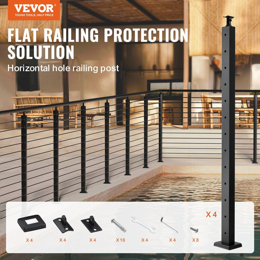 VEVOR 4-Pack Cable Railing Post, 42
