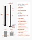 VEVOR Cable Railing Post 42x2x2 In Horizontal-Hole Post 4JZLGZXHS106URZU0001V0