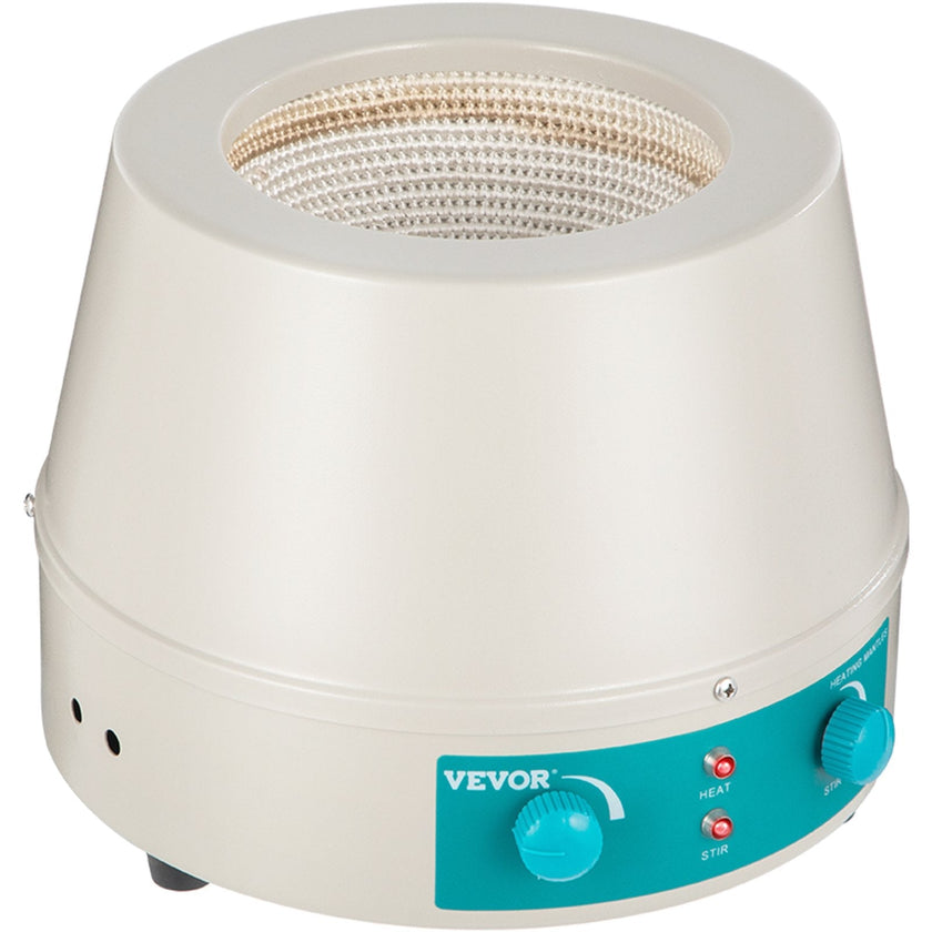 VEVOR Heating Mantle 500ml Magnetic Stirrer Heating Mantle 0-1600rpm Heating Mantle Magnetic Stirrer 250W Lab Magnetic Stir Plate for Liquid Heating and Stirring (500ml)