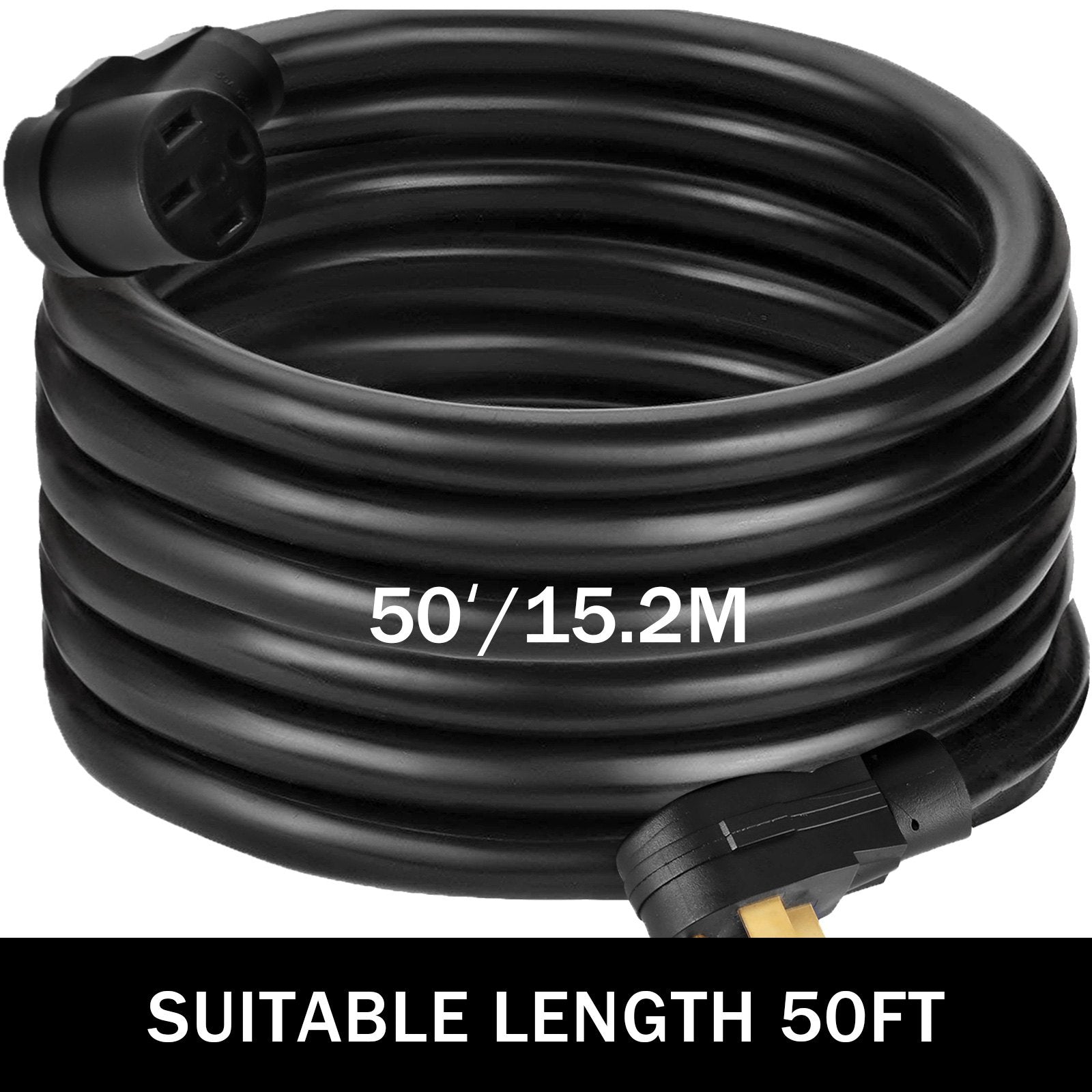 VEVOR RV Power Cord 50Ft 40 Amp RV Extension Cord AWG8 40 amp rv Extension Cord Truck Trailer Motorhome Camper RV Cord Grip Handles Camper Trailer Power Supply Cable