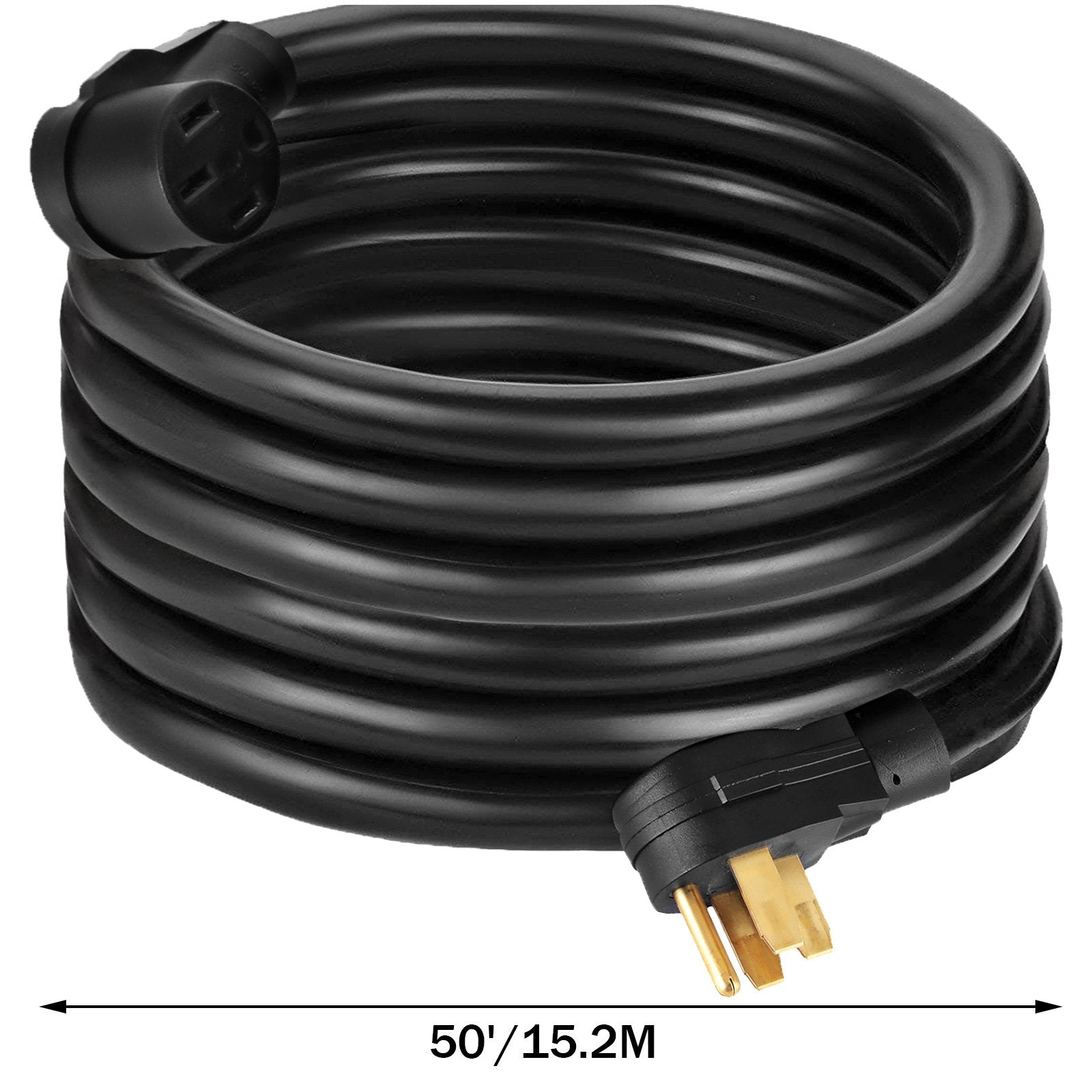 VEVOR RV Power Cord 50Ft 40 Amp RV Extension Cord AWG8 40 amp rv Extension Cord Truck Trailer Motorhome Camper RV Cord Grip Handles Camper Trailer Power Supply Cable