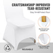 VEVOR 50pcs Chair Cover Wedding Spandex White Chair Covers Stretch Fabric Removable Washable Protective Slipcovers for Weddings Banquets Ceremony(Arched,50PCS)
