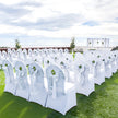 VEVOR 50pcs Chair Cover Wedding Spandex White Chair Covers Stretch Fabric Removable Washable Protective Slipcovers for Weddings Banquets Ceremony(Arched,50PCS)