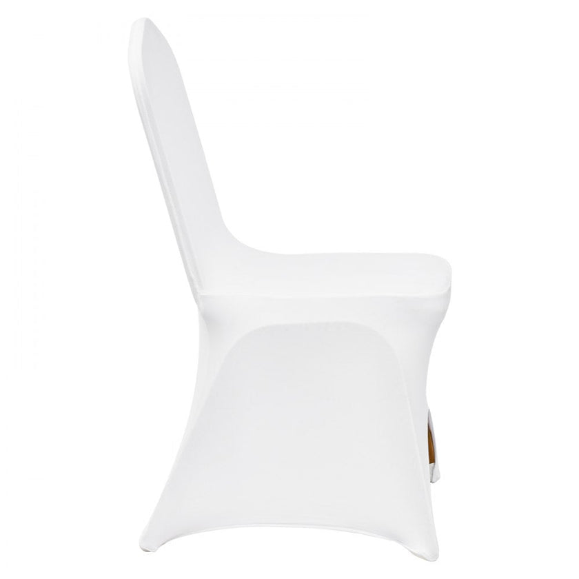 VEVOR 50pcs Chair Cover Wedding Spandex White Chair Covers Stretch Fabric Removable Washable Protective Slipcovers for Weddings Banquets Ceremony(Arched,50PCS)