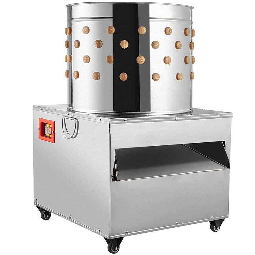 VEVOR Stainless Steel Chicken Plucker 20 Inch Barrel Diameter De-Feather Remover Poultry Machine 1500W 275R/min Barrel Diameter Heavy Duty Feather Plucking Machine
