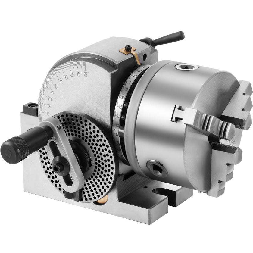 VEVOR Dividing Head BS-0 5Inch 3 Jaw Chuck Dividing Head Set Precision Semi Universal Dividing Head for Milling Machine Rotary Table Tailstock Milling Set (5 Inch Chuck)