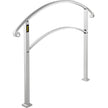 VEVOR Handrails for Outdoor Steps, Fit 1 or 5 Steps Outdoor Stair Railing, White Wrought Iron Handrail, Flexible Front Porch Hand Rail, Transitional Handrails for Concrete Steps or Wooden Stairs
