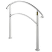 VEVOR Handrails for Outdoor Steps, Fit 1 or 5 Steps Outdoor Stair Railing, White Wrought Iron Handrail, Flexible Front Porch Hand Rail, Transitional Handrails for Concrete Steps or Wooden Stairs
