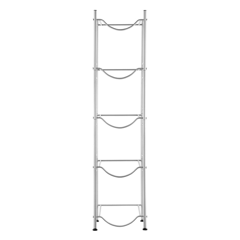 VEVOR 5 Tiers Water Jug Holder Single Row Water Bottle Rack for 5 Bottles Silver