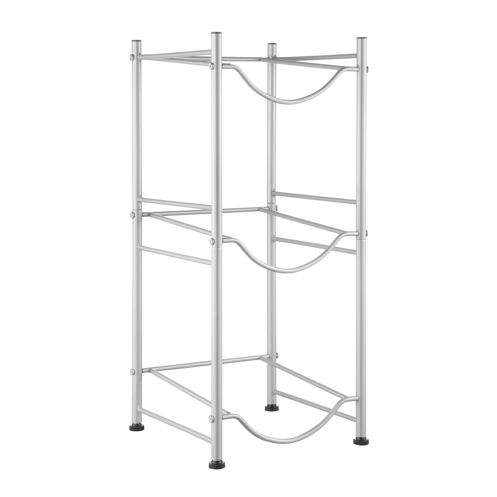 VEVOR 3 Tiers Water Jug Holder Single Row Water Bottle Rack for 3 Bottles Silver