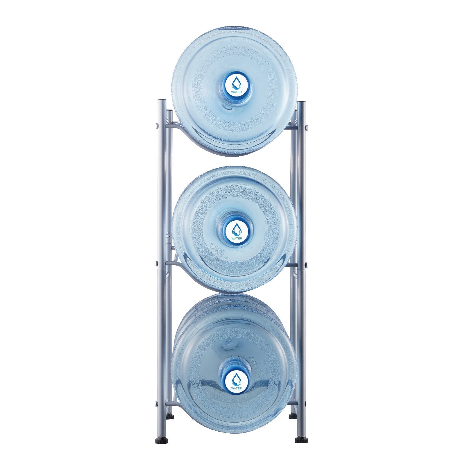 VEVOR 3 Tiers Water Jug Holder Single Row Water Bottle Rack for 3 Bottles Silver