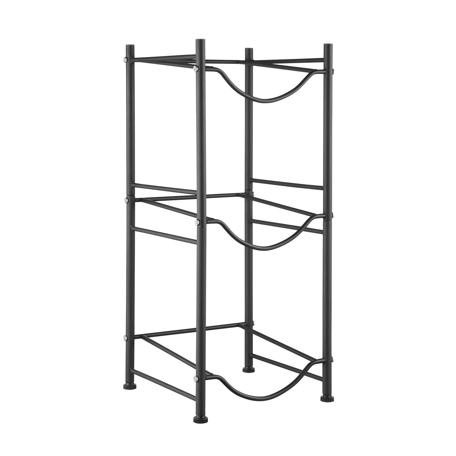 VEVOR 3 Tiers Water Jug Holder Single Row Water Bottle Rack for 3 Bottles Black
