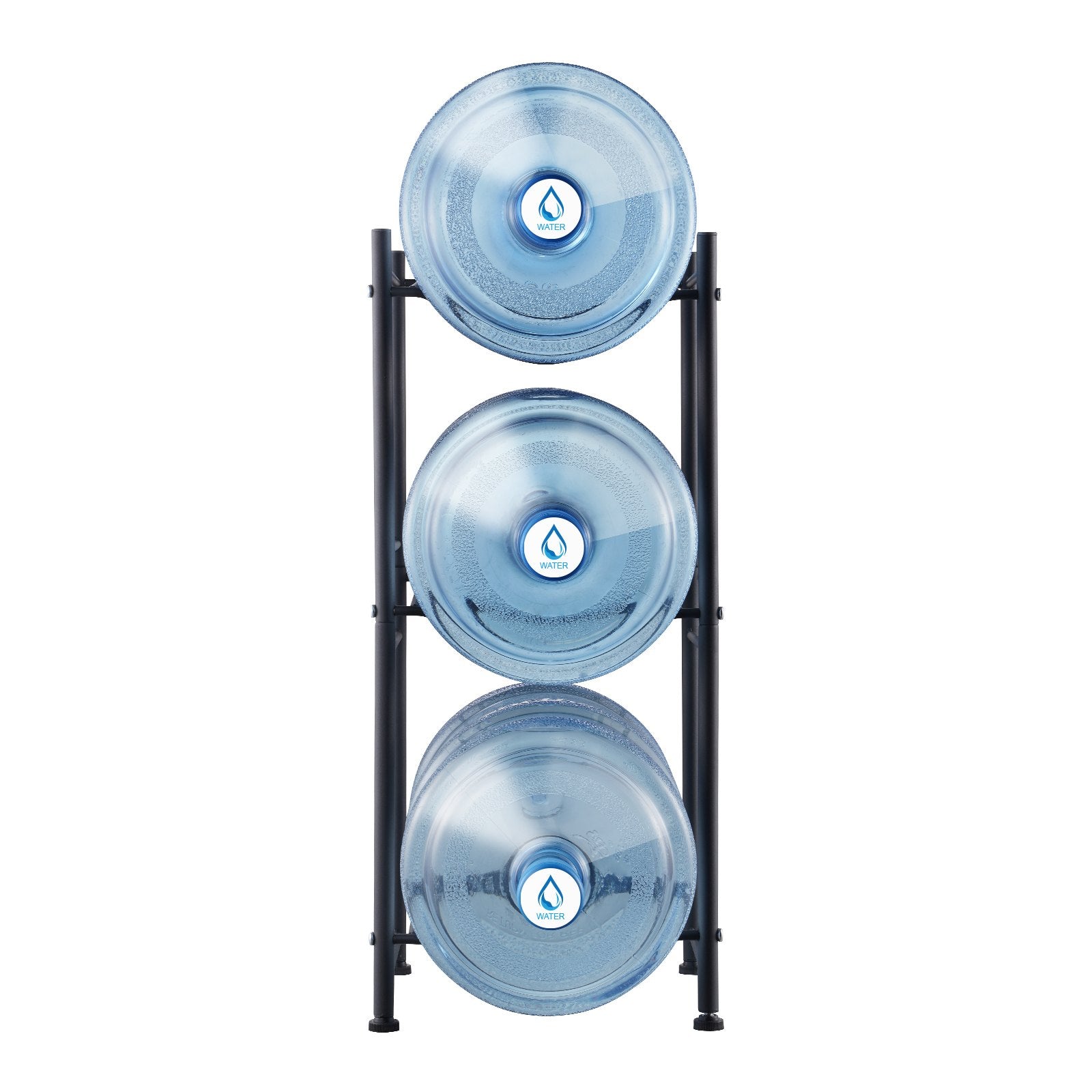 VEVOR 3 Tiers Water Jug Holder Single Row Water Bottle Rack for 3 Bottles Black