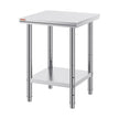 VEVOR Stainless Steel Work Table 24 x 24 x 32 Inch Commercial Kitchen Prep & Work Table Heavy Duty Prep Worktable Metal Work Table with Adjustable Feet for Restaurant, Home and Hotel