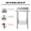 VEVOR Stainless Steel Work Table 24 x 24 x 34 Inch Commercial Food Prep Worktable Heavy Duty Prep Worktable Metal Work Table with Adjustable Feet for Restaurant, Home and Hotel